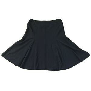 Hillard & Hanson Black Classic Flared Zippered Stretch Women's Skirt Size 12